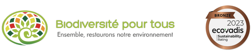 Logos de l'association Biodiversité pour tous et de la certification EcoVadis