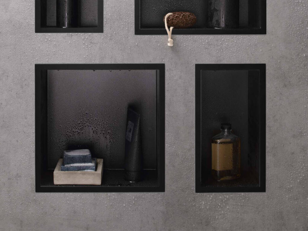 Niches murales XtraStoris Original de Hansgrohe finition noir mat